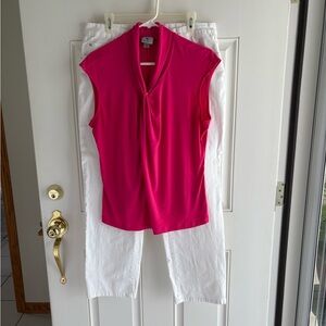 ‼️ BUY BOTH FOR $14 ‼️
White jeans and pink blouse